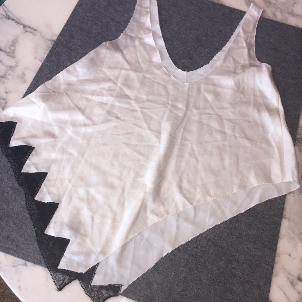Alexander Wang Satin & Lace Black & White Cami - S